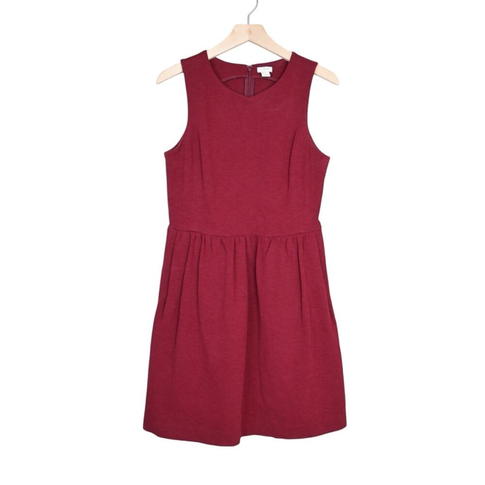 J. Crew Factory Womens M Daybreak Dress with Pockets in Burgundy